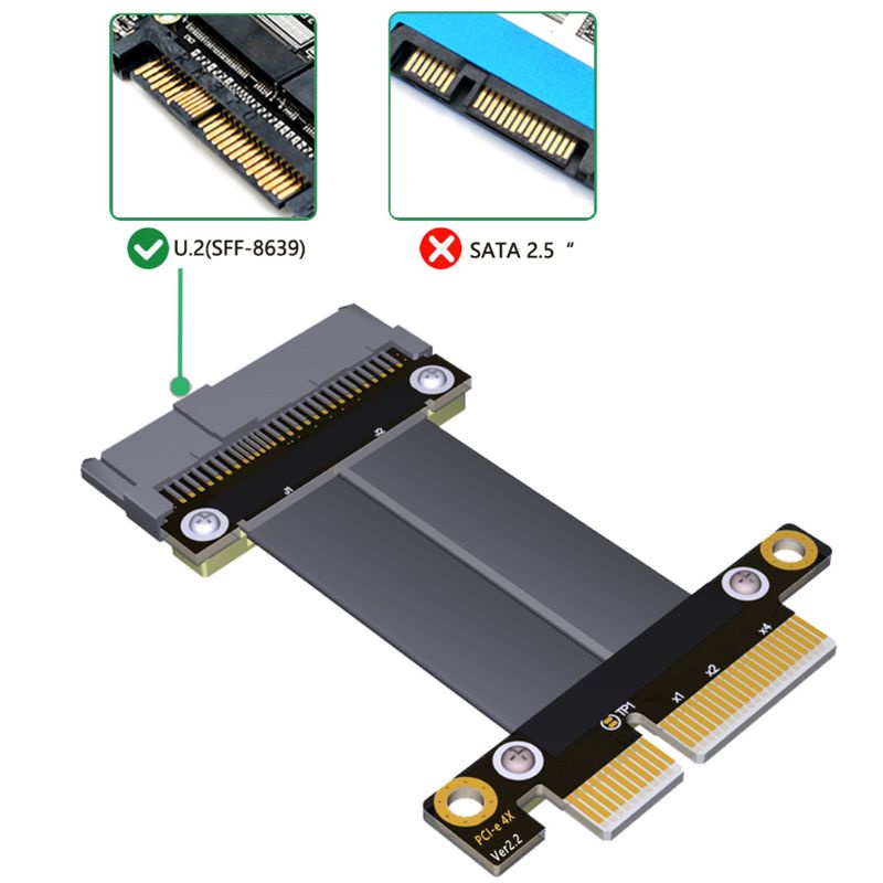 Dây Cáp Mở Rộng Sff-8639 U.2 180 Sang Pci-E 3.0 4x Cho U.2 Nvme Ssd