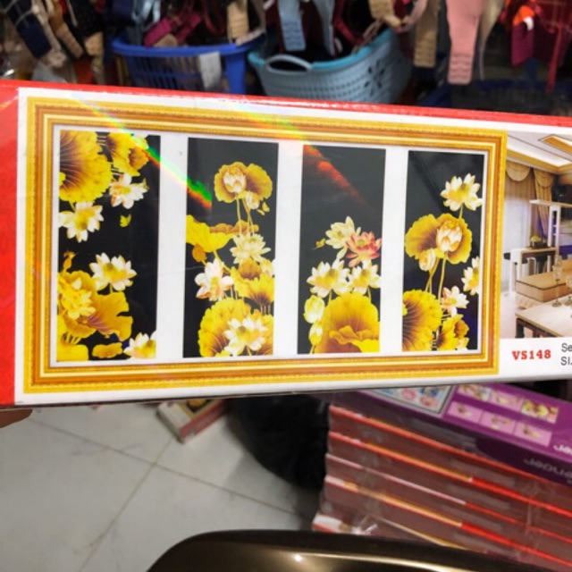TRANH ĐÍNH ĐÁ TỨ QUÝ SEN NỀN ĐEN