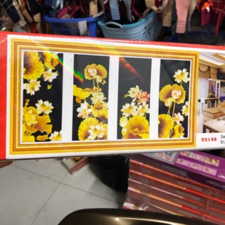 Tranh đính đá tứ quý sen nền đen