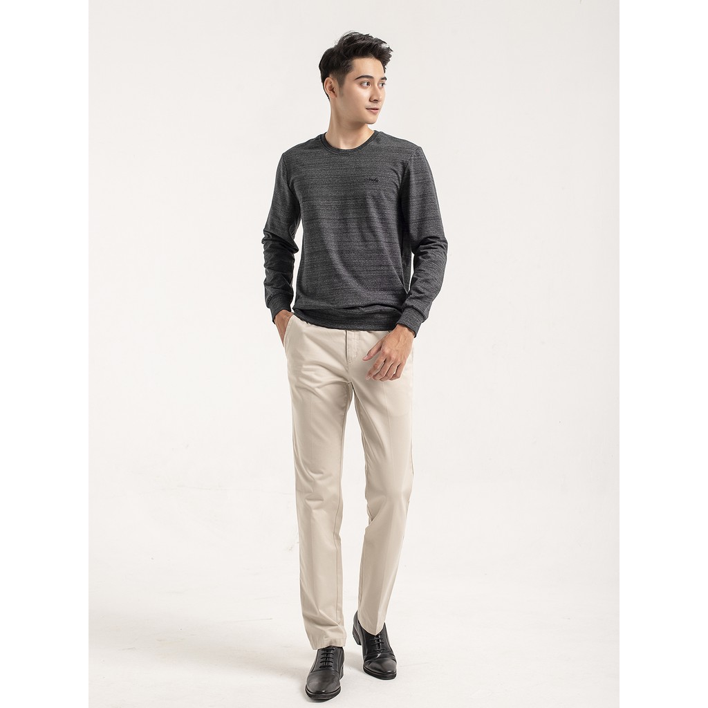 Áo thu đông cho nam ARISTINO cổ tròn, bo tay, bo gấu bằng vải dệt rib khỏe khoắn - ASW002W9 | BigBuy360 - bigbuy360.vn