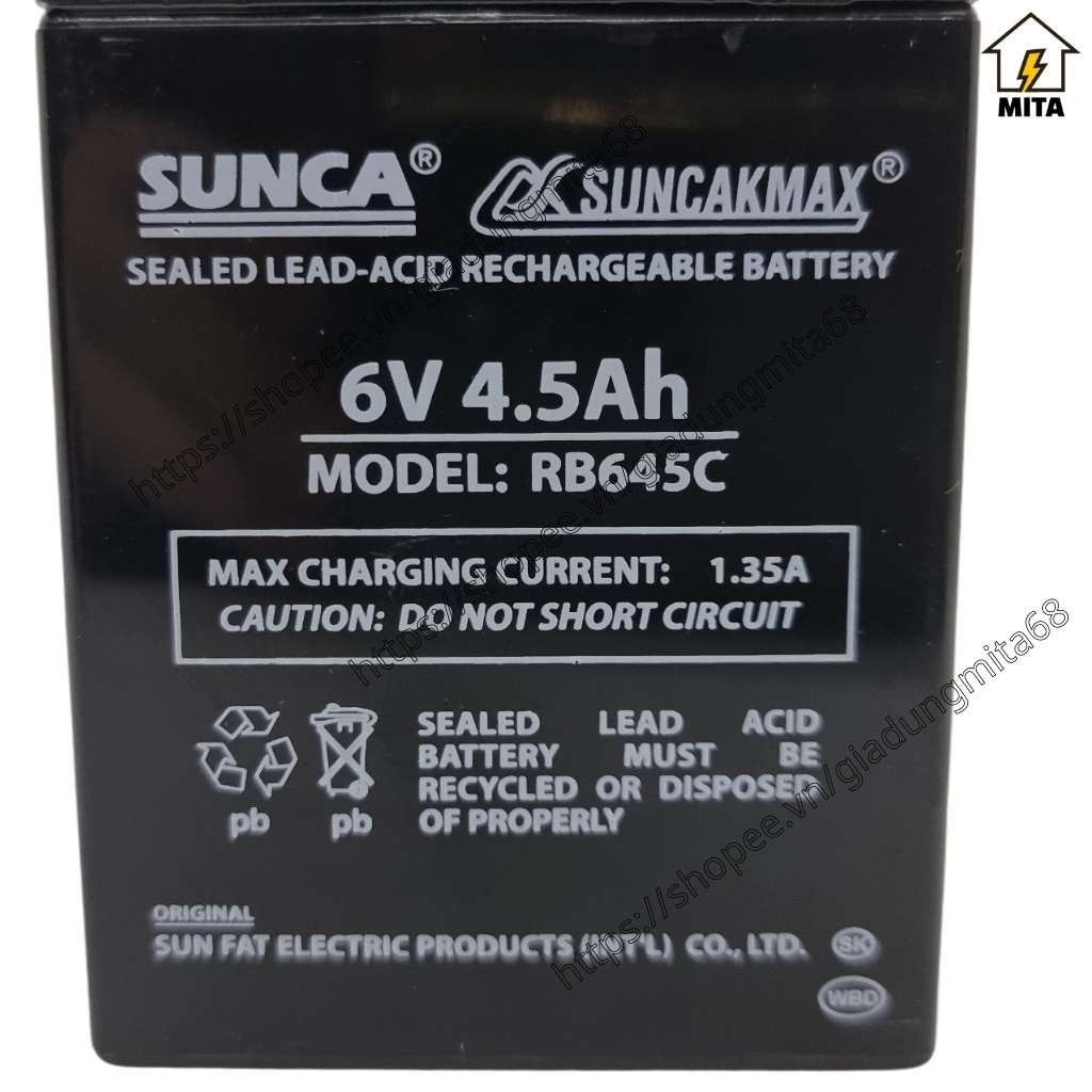 Bình Ắc Quy 6V - Ắc Quy Kentom 6V - Ắc Quy Sunca 6V - MITA