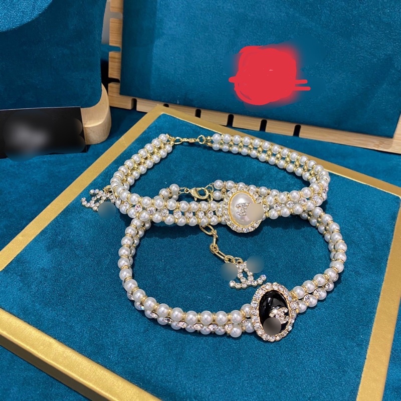 Vòng cổ ngọc nhân tạo phối đá xinh .hót trend