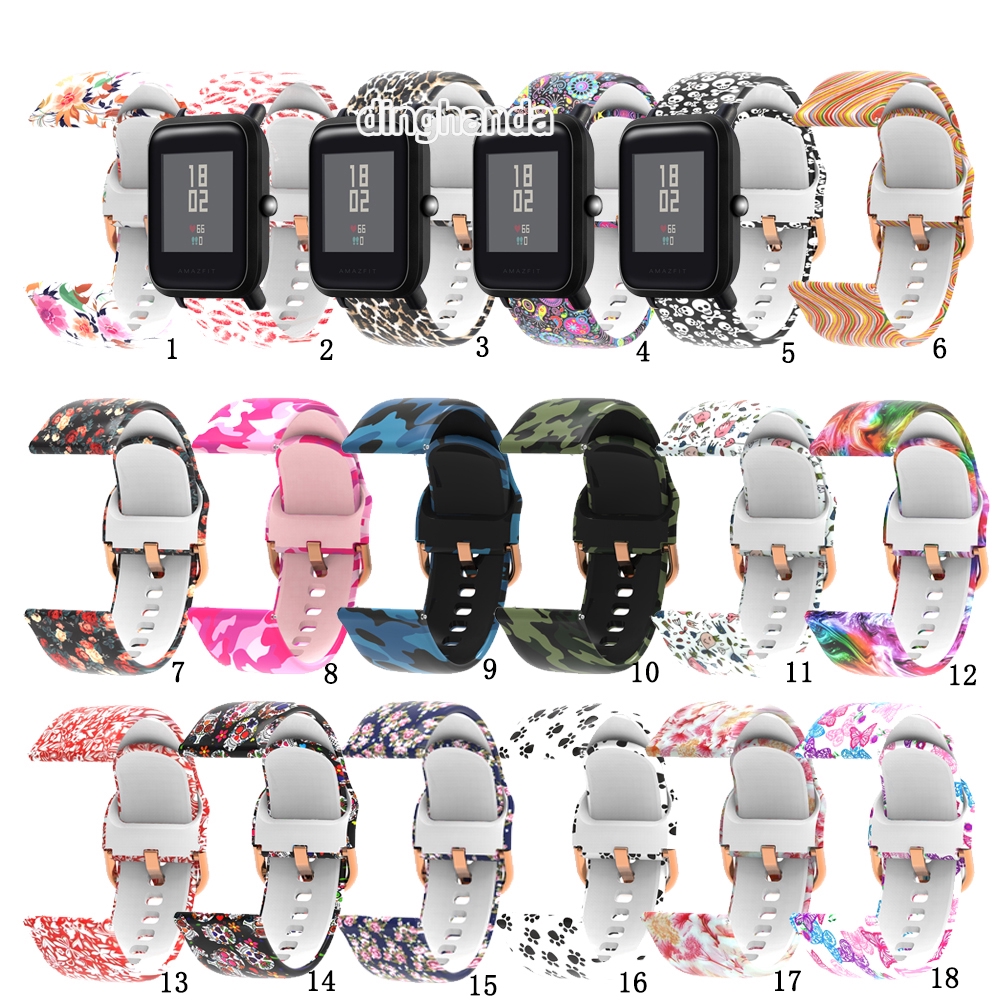 Dây Đeo Silicon Mềm Họa Tiết Rằn Ri Cho Đồng Hồ Thông Minh Huami Amazfit Bip Bit Lite Bip S U Bip 3 pro