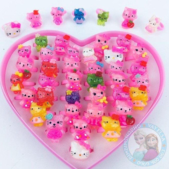 🔥Xả Hàng🔥 Nhẫn Nhựa Đồ Chơi. Nhẫn Mèo Helo Kitty Xinh Xắn, Dễ Thương