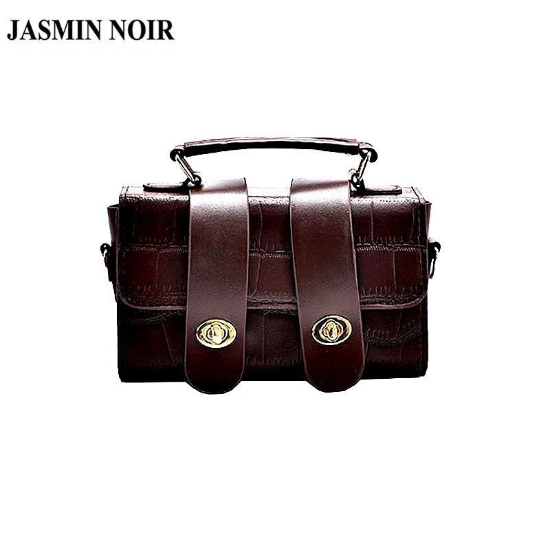 Túi Xách JASMIN NOIR Nhỏ Hoạ Tiết Da Cá Sấu Kiểu Nắp Lật Phong Cách Cổ Điển Cho Nữ