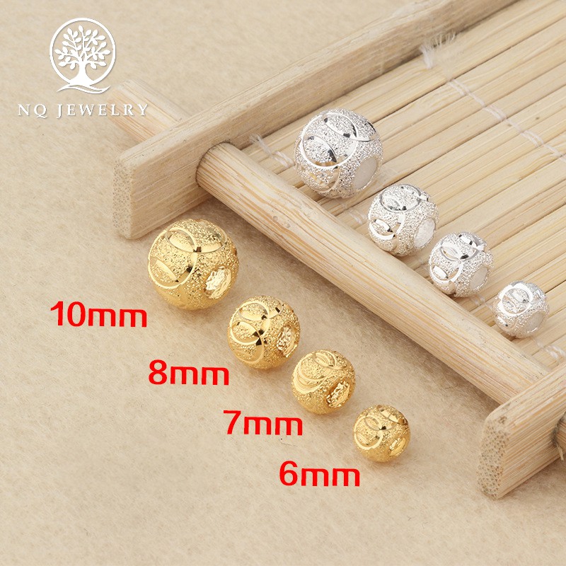 Charm bạc hạt tròn, ô liu - NQ Jewelry