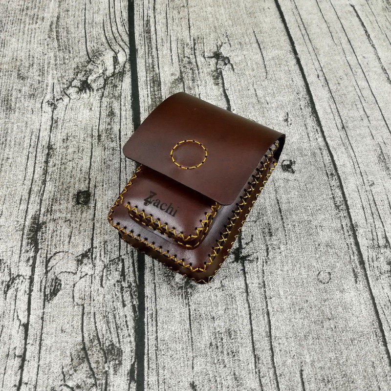 Kichi Store -Bao da đựng gói thuốc lá kiêm zippo da bò thật 100% handmade