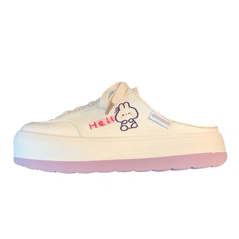 Giày đạp gót bánh mì hình thỏ đế tím ulzzang