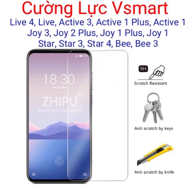 Miếng Dán Kính Cường Lực Trong Suốt Vsmart Live 4, Star 5, Active 3, Joy 2 Plus, Joy 1, Aris Pro, Bee...