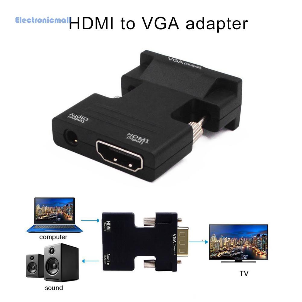 Bộ Chuyển Đổi Âm Thanh / Video Kỹ Thuật Số Hd 1080p Hdmi-Compatible Sang Vga Cho Pc