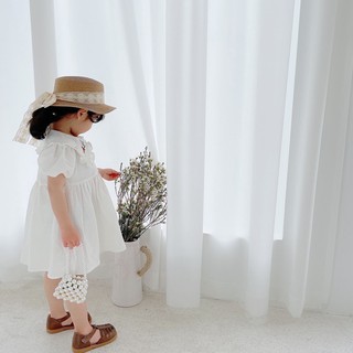 Váy thô trắng cổ hàn thêu hoa