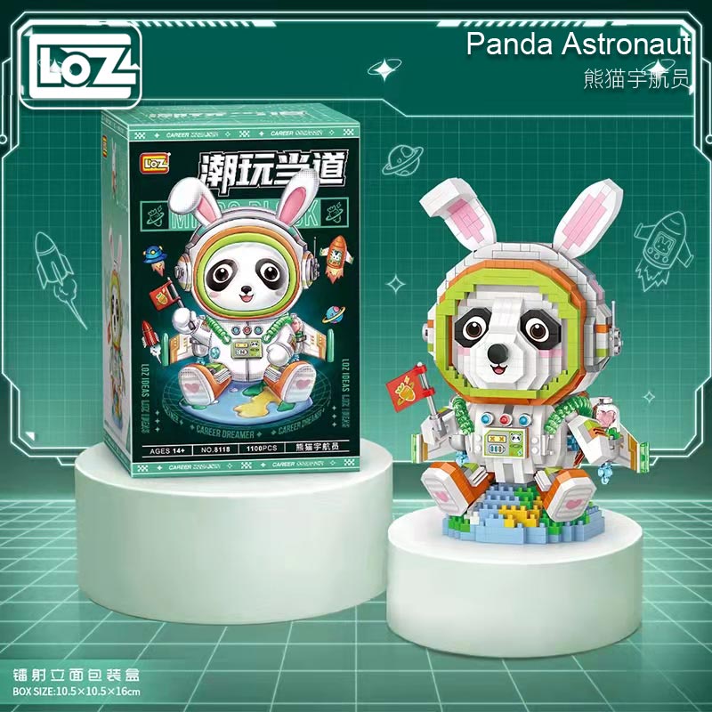 Loz Bộ Đồ Chơi Lắp Ráp Hình Phi Hành Gia Gấu Trúc Dành Cho Bé
