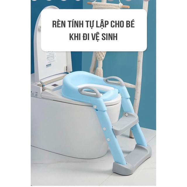 [ XẢ KHO] Nắp bồn cầu có thang đi vệ sinh cho bé