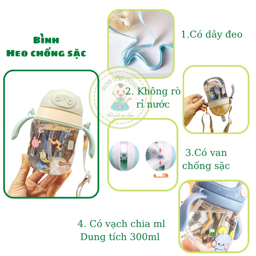 Bình tập uống cho bé có van chống sặc và uống mọi tư thế dung tích 250ml