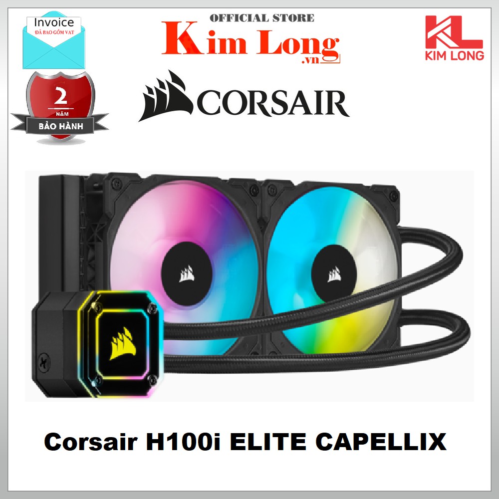 Corsair H100i ELITE CAPELLIX Tản nhiệt nước - Bảo hành 2 năm chính hãng