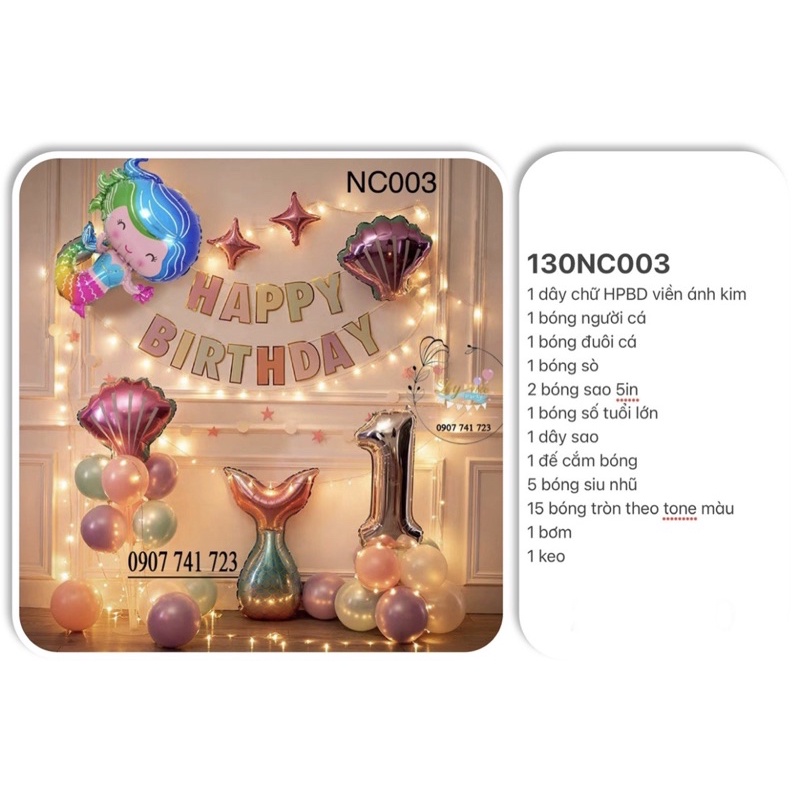 Set trang trí sinh nhật,set bóng trang trí cho bé