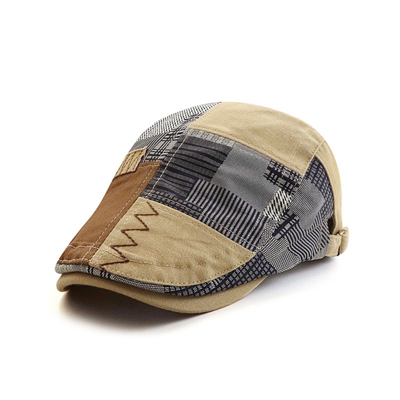 Fancy Mũ Beret Họa Tiết Kẻ Sọc Phong Cách Retro Dành Cho Nam Và Nữ