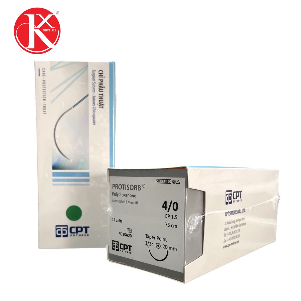 CHỈ PHẪU THUẬT TỰ TIÊU TAN CHẬM CPT PROTISORB® POLYDIOXANONE SỐ 4/0 - PD15A20