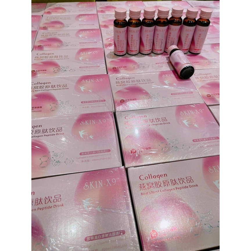 Collagen Yến Rosebeauty , Collagen Skin X9 hộp 8 ống - MAY COSMETICS