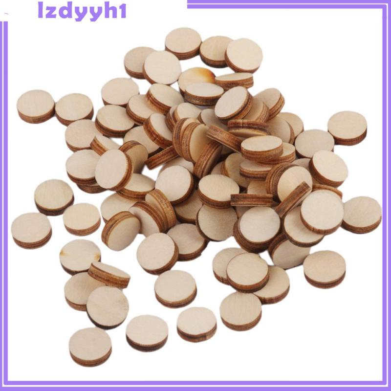 Bộ 100 Miếng Gỗ Tròn Dày 3mm 10mm Dùng Trang Trí DIY