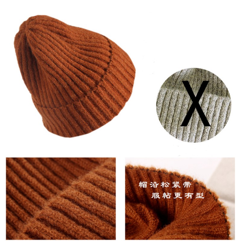 Mùa đôngMũ len trơn/ Mũ beanie len Xu hướng hàn quốc