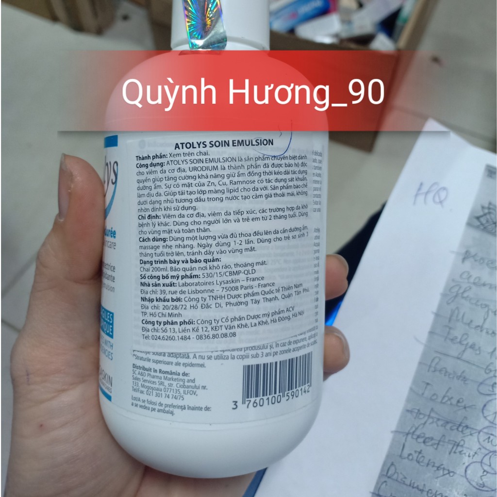 Nhũ tương dưỡng ẩm ATOLYS SOIN EMULSION 200ML