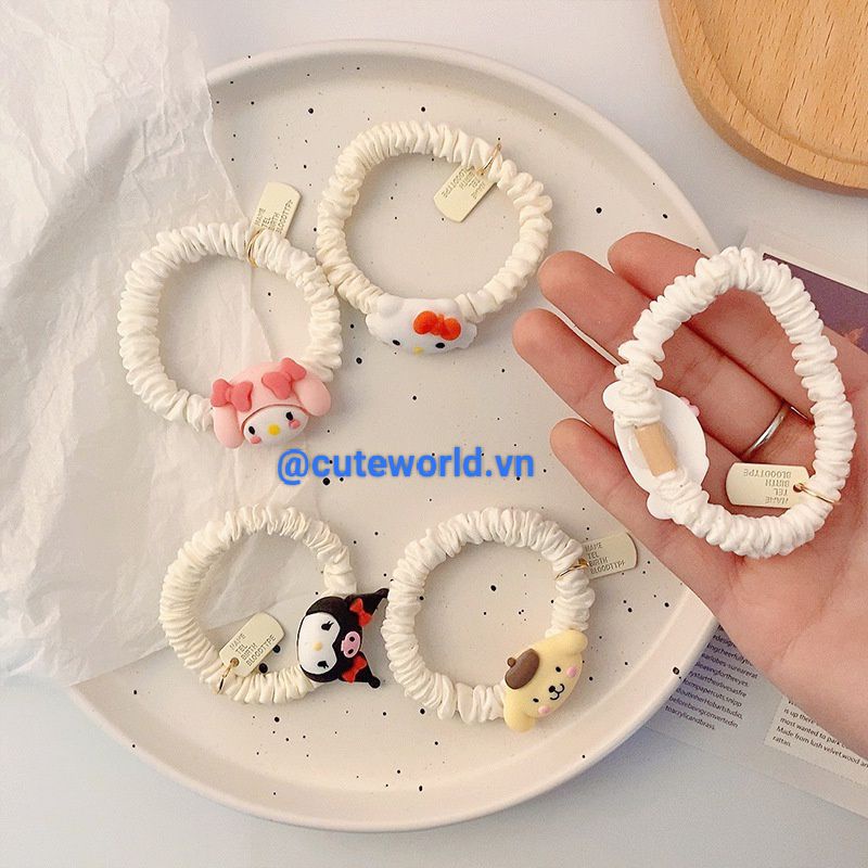 Dây Buộc Tóc Hình Động Vật Mèo Chó Thỏ Sanrio