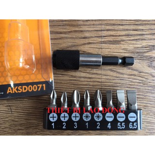 Bộ đầu tua vít 9 chi tiết ingco aksd0071.0