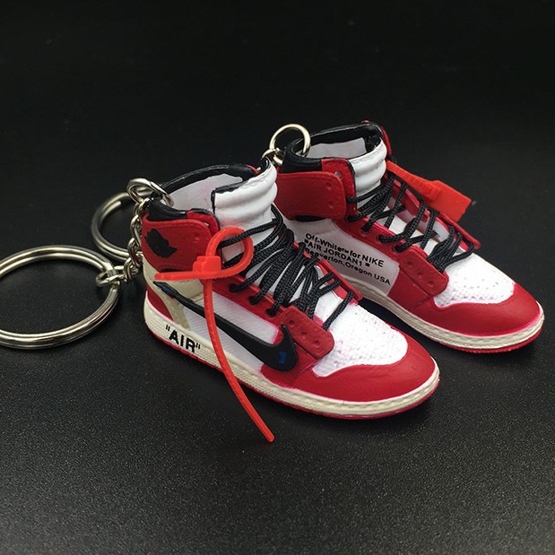 Móc khóa giày sneaker Jordan 1 FREE SHIP Mô hình giày sneaker mini tỉ lệ 1:6