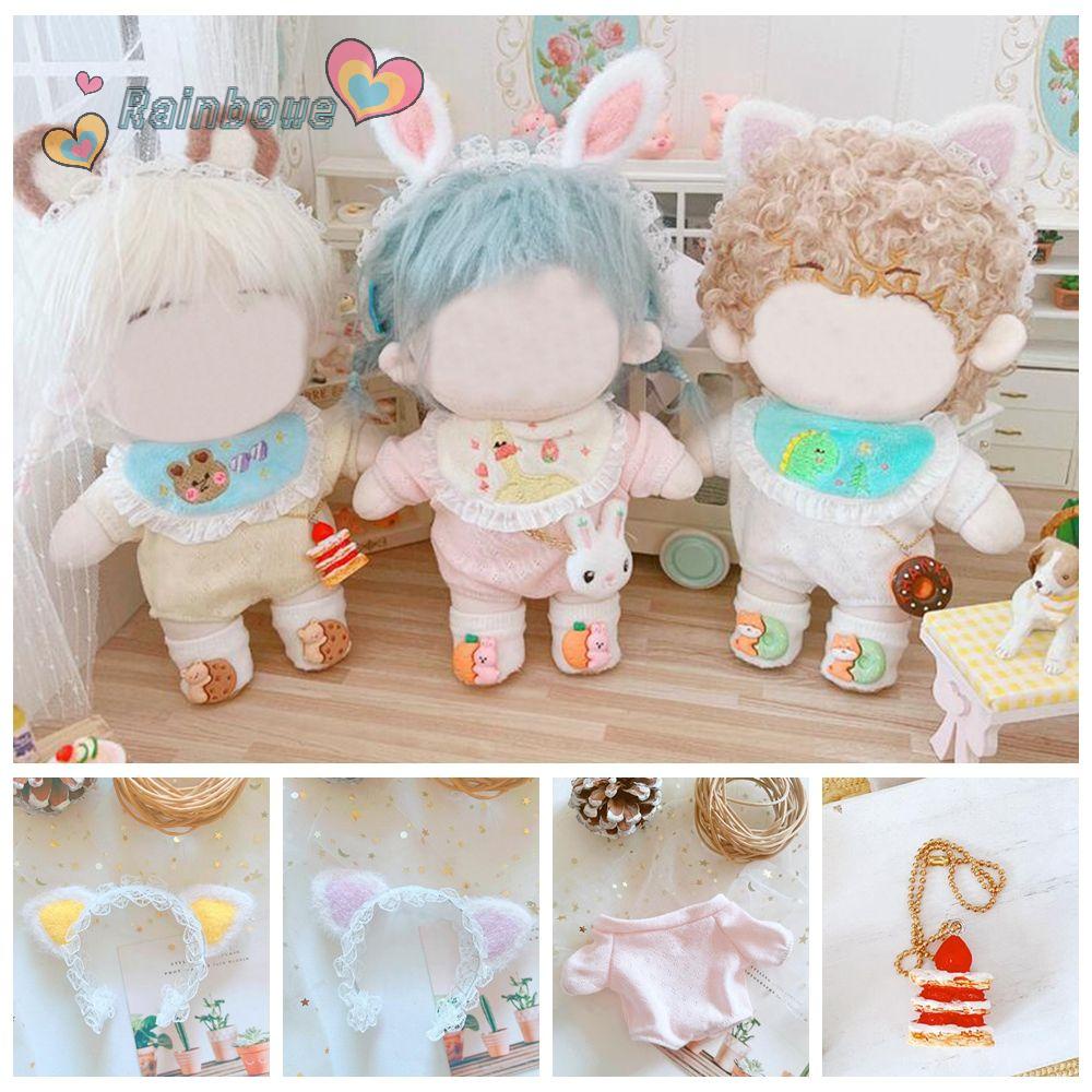 RAINBOW Suit for 20cm/14inch Plush Doll's Clothing Dress Decoration Dolls Accessories Mini Conjoined Garment Mini Clothing DIY Wear Cartoon Dolls Outfit