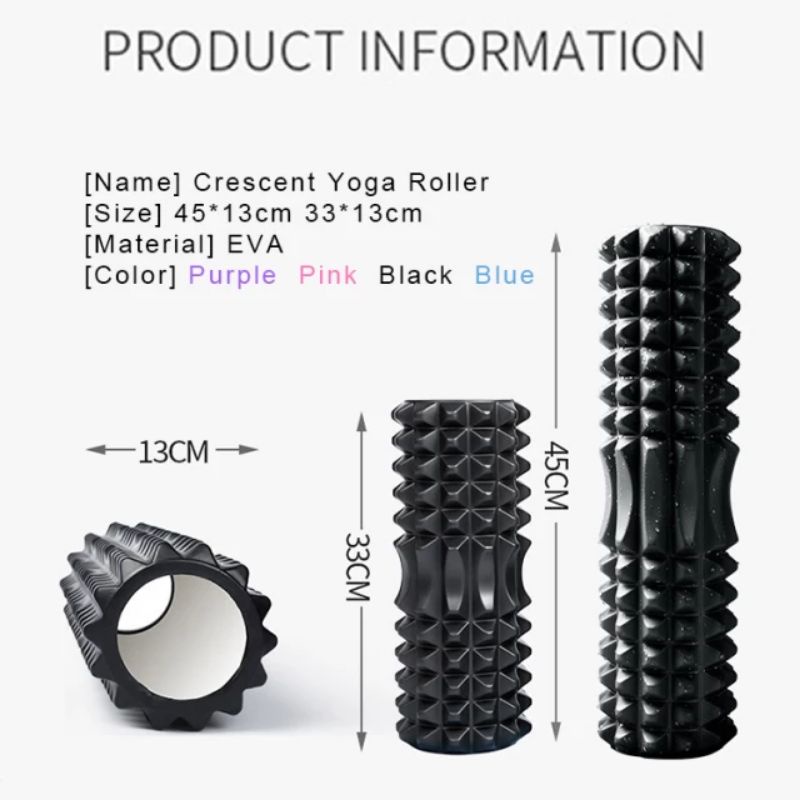 Combo Con lăn cột sống Foarm Roller 45*13 cm và Thảm yoga tpe 6mm 2 lớp.Con lăn Massage Foarm Roller giãn cơ