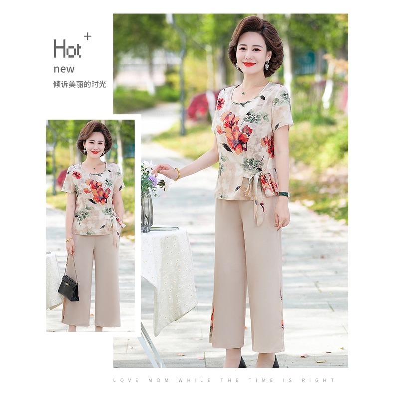 thời trang cho phụ nữ 40 Bộ Đồ Thời Trang Mùa Hè Chất Liệu Voan Mỏng Tay Ngắn Thời Trang Mùa Hè Cho Phụ Nữ Trung Niên 2022