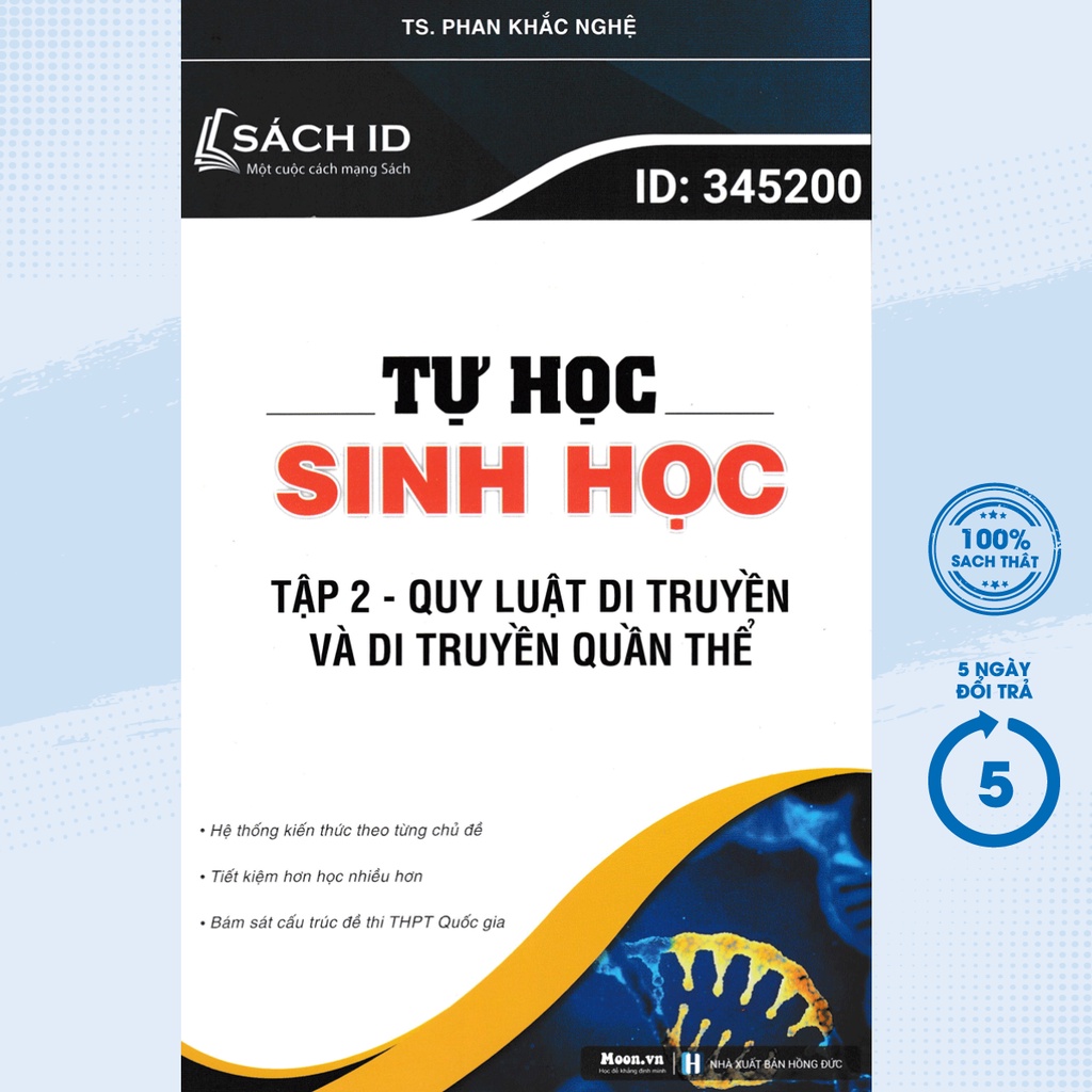 Sách - Tự Học Sinh Học - Tập 2 - Quy Luật Di Truyền Và Di Truyền Quần Thể - MOON