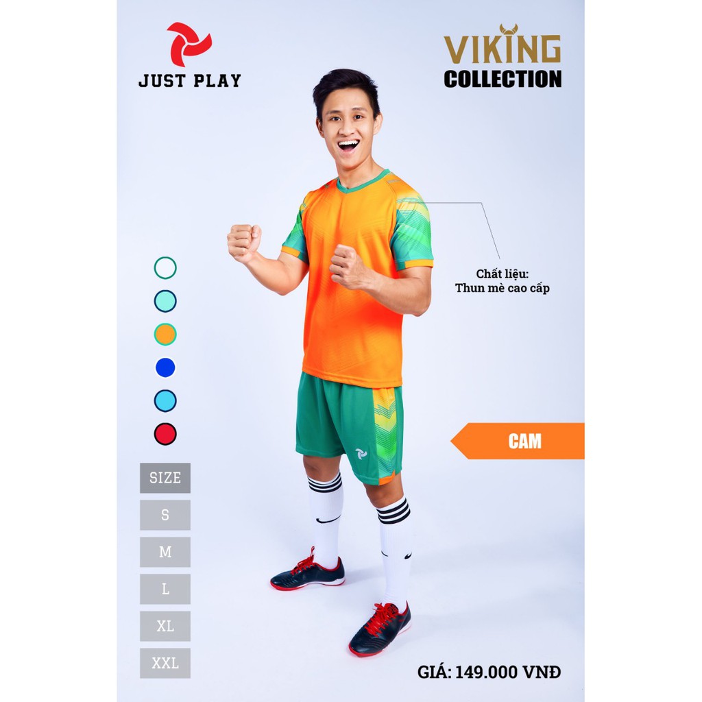 Áo bóng đá không logo thiết kế JP VIKING vải mè cao cấp 6 màu