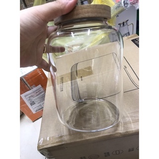 Lọ thủy tinh nắp gỗ đựng hạt, đồ khô