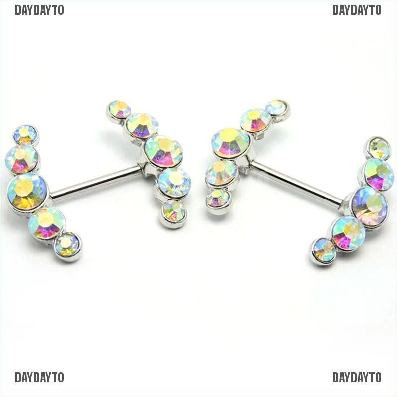 [DAYDAYTO] Khuyên Xỏ Nhũ Hoa Cơ Thể Bằng Thép Pha Lê Quyến Rũ