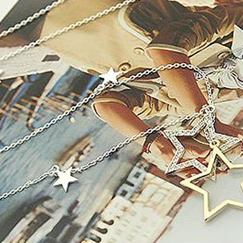 Vòng cổ chuỗi dài hình ngôi sao đính đá duyên dáng cho nữ