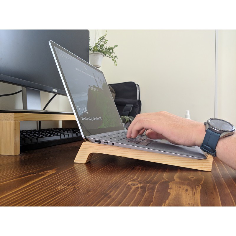 Kệ Gỗ Đỡ Laptop Macbook Air Pro 15 6 inch, 14 inch, 13 inch, 17 inch gấp gọn để bàn tản nhiệt cho máy tính xách tay