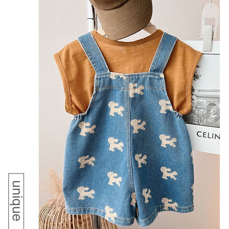 Set Đồ Mùa Hè Hai Món Gồm Áo Denim Và Quần Ngắn Phong Cách Hàn Quốc Hợp Thời Trang Cho Bé Trai / Gái 5 Tuổi