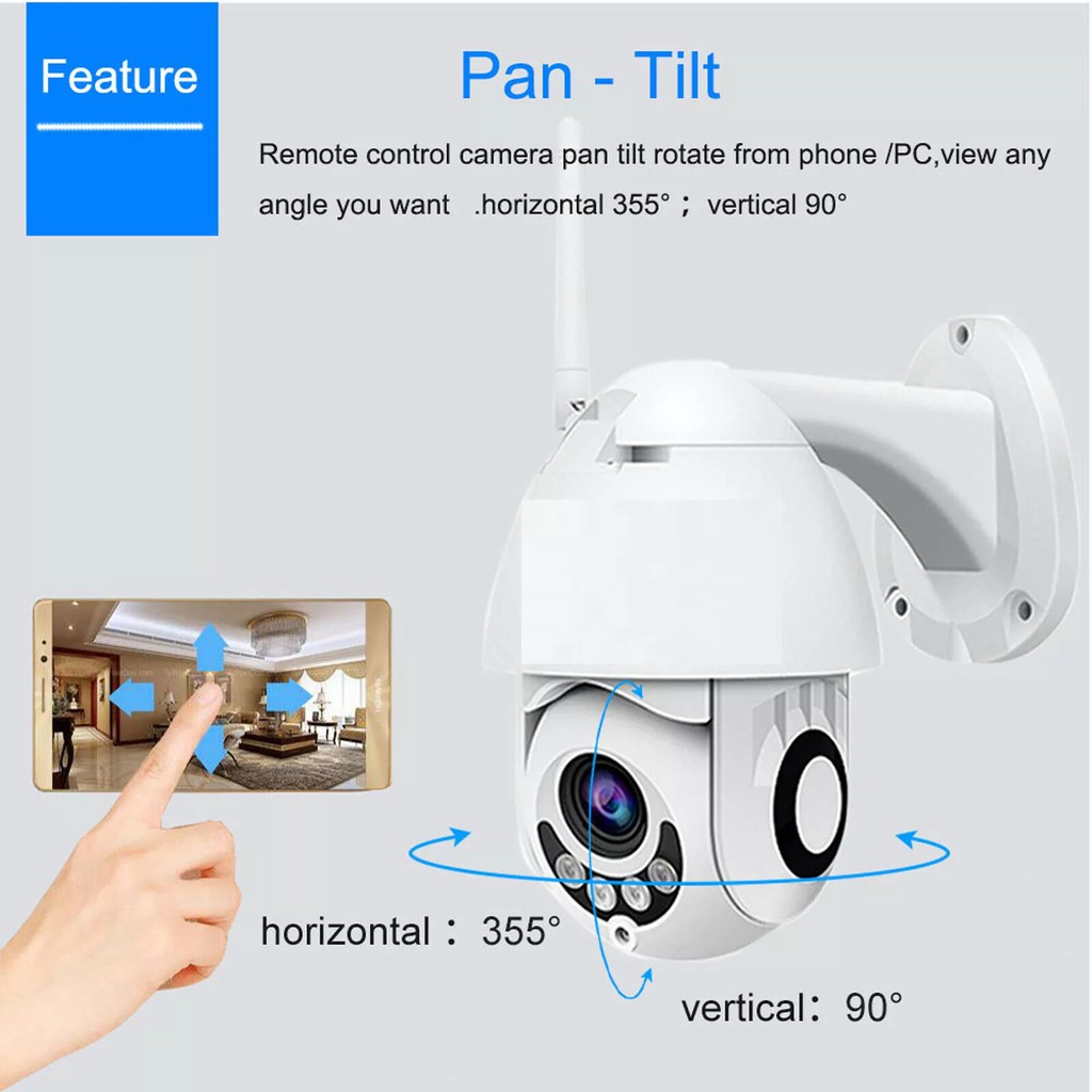 Camera IP Wifi điều khiển PTZ quay quét ngoài trời ICSEE xoay 360 Full HD 1080p