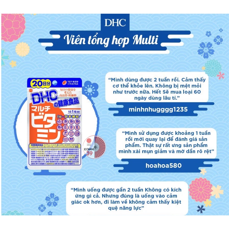 Viên uống DHC Nhật Bản Multi Vitamin Tổng Hợp 15v/gói 30v/gói và 90v/gói - Bahachiha