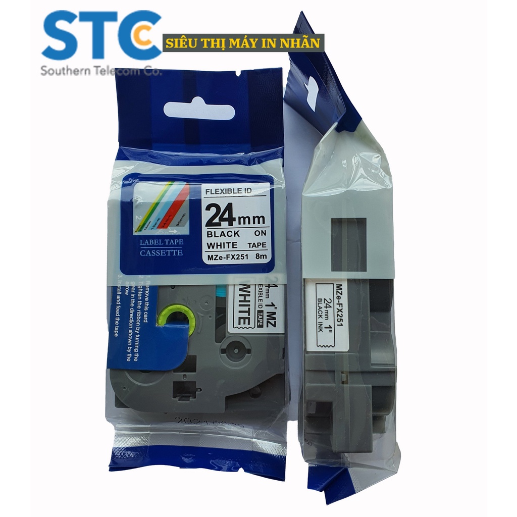 Nhãn tương thích với Brother TZE-221 / TZE-231 / TZE-241 / TZE-251 / TZE-261 / TZE-621 / TZE-631 / TZE-641 / TZE-651