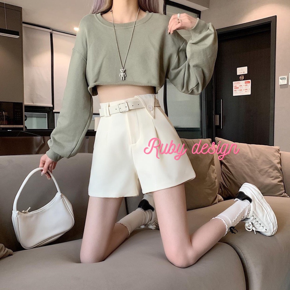 Quần Short Nữ Lưng Cao Cạp Tam Giác, Quần Đùi Chất Tuyết Mưa Nhiều Màu Lưng Cao Cạp Tôn Dáng Q656