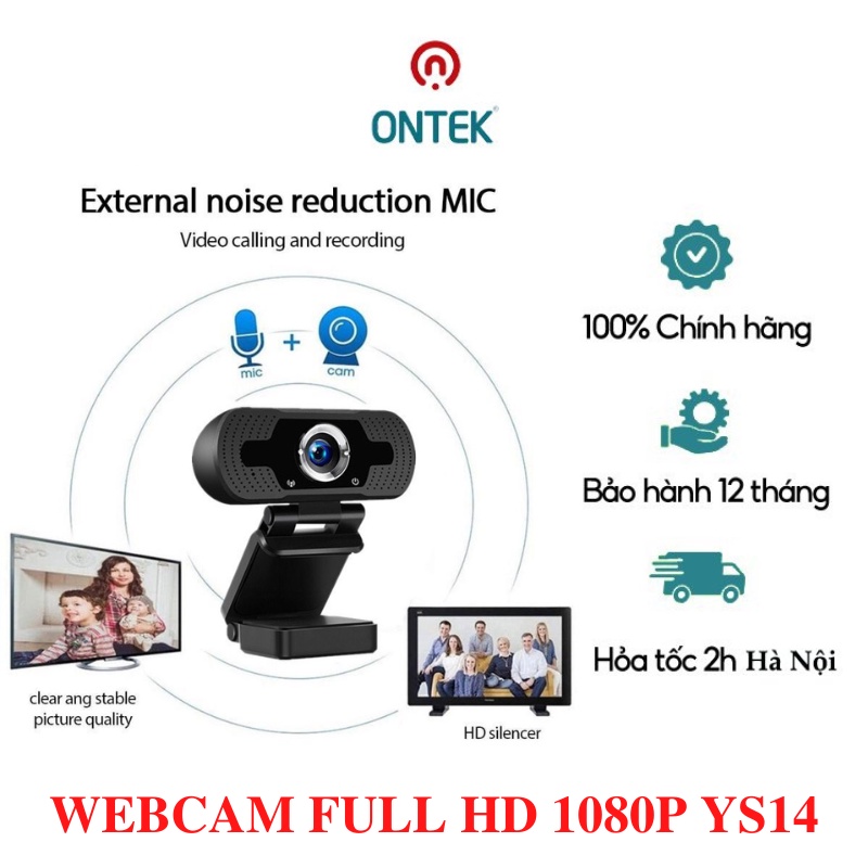 Webcam Yoosee kẹp Màn Hình Tích Hợp Míc 1080P siêu nét - Webcam Máy Tính Hỗ Trợ Học Trực Tuyến, để bàn