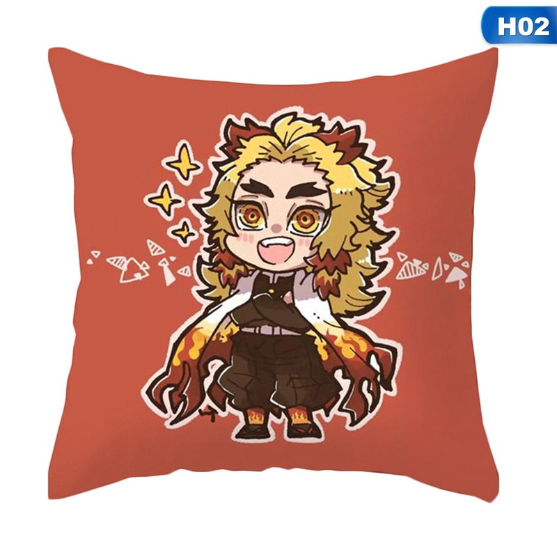 Áo gối hình anime Demon Slayer: Kimetsu No Yaiba 18*18Inch đẹp mắt