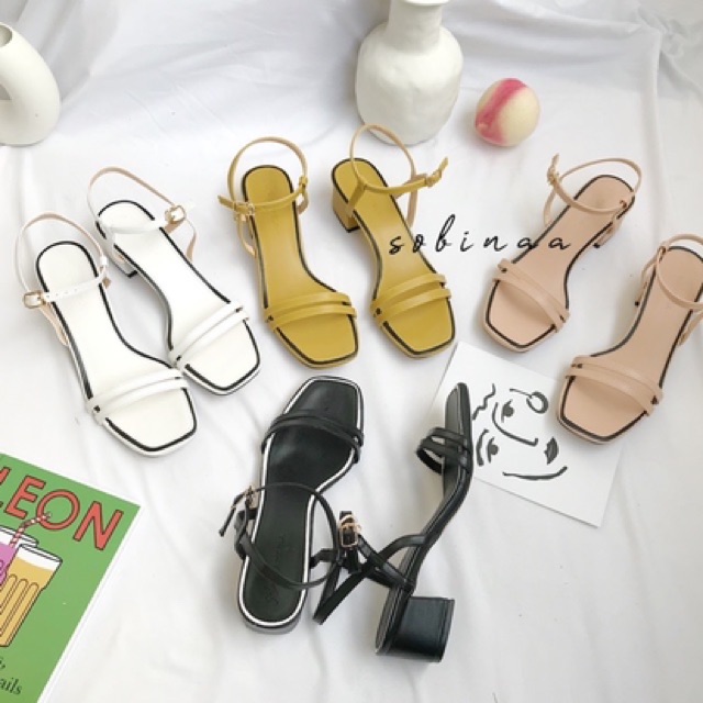 Sandal quai dây sành điệu phối viền da lỳ 5cm  S58 | BigBuy360 - bigbuy360.vn