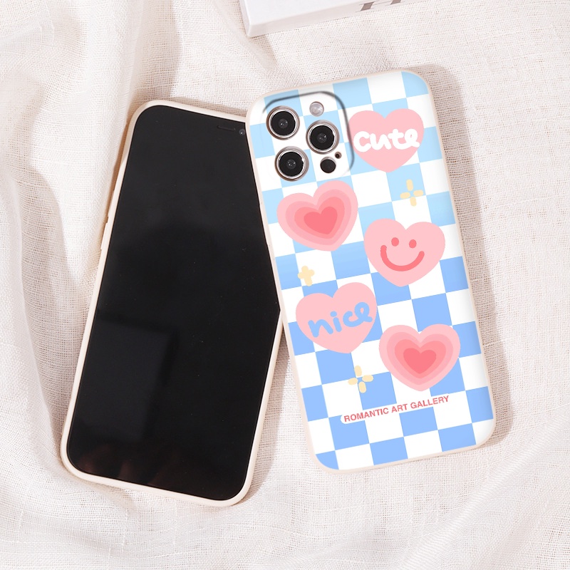 Ốp Điện Thoại Case Iphone BVC In Sọc Caro trái tim ốp vuông iphone 6/6plus/7plus/8/8plus/x/xr/11/12/13/pro/max//romax