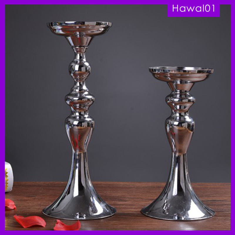 Long Stand Metal Candle Tea Light Holder Candlestick, Flower Vase Pillar Case, Home Tabletop Centerpiece