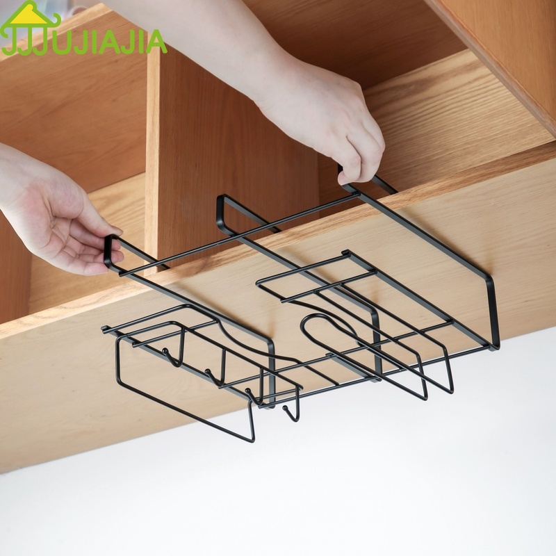 Giá Treo Đồ Gắn Tủ JUJIAJIA Bằng Sắt Đa Năng Cho Nhà Bếp