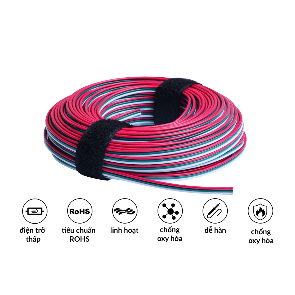 Dây điện 3 lõi đồng mạ kẽm chống oxy hóa, AWG 18/20/22 0.3 ~ 0.75mm